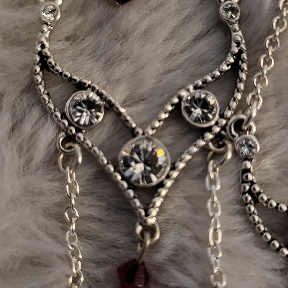 Red Crystal Chandelier Earrings - Picture 2 of 3